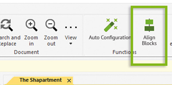 Loxone Config 8 Bausteine ausrichten