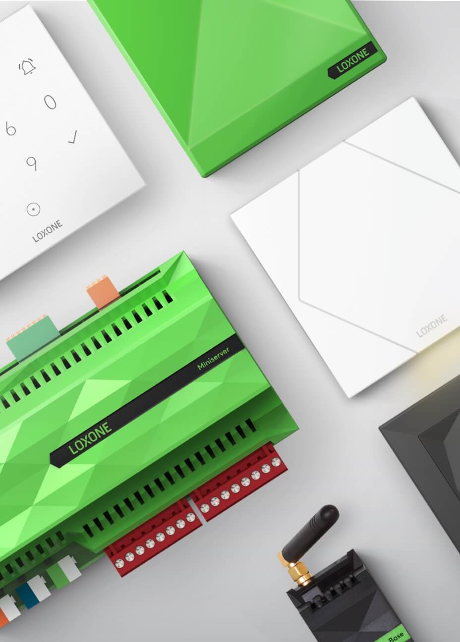 Collage Loxone Produktsortiment