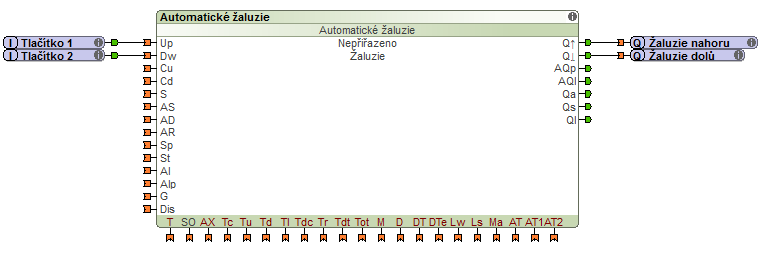 Funkční blok automatické žaluzie - Loxone