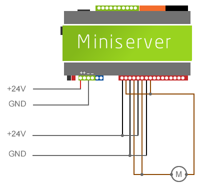 schéma zapojení stejnosměrného motoru pro přepólování