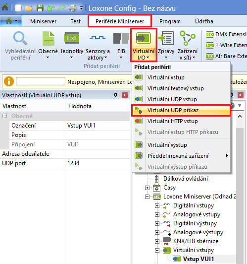 konfigurace UDP config