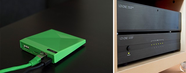 Inteligentní audiosystém Loxone Music server ovládaný centrální jednotkou Miniserver Go