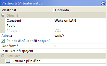 vlastnosti virtualni vystup wake on lan