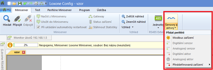 modbus pridat periferii