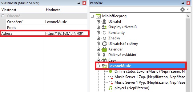 music server ip adresa