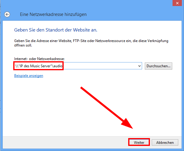přidání síťové složky windows změna adresy