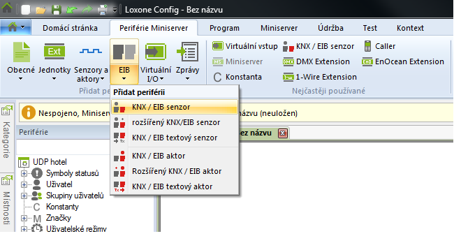loxone config eib senzory