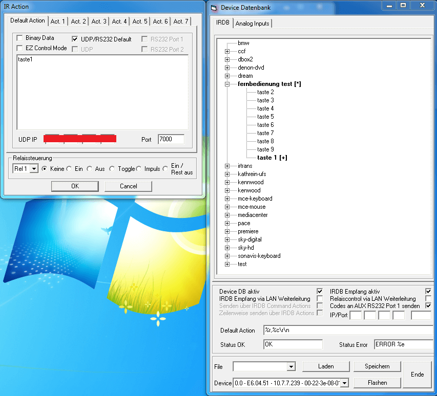 zadani cilove ip a portu