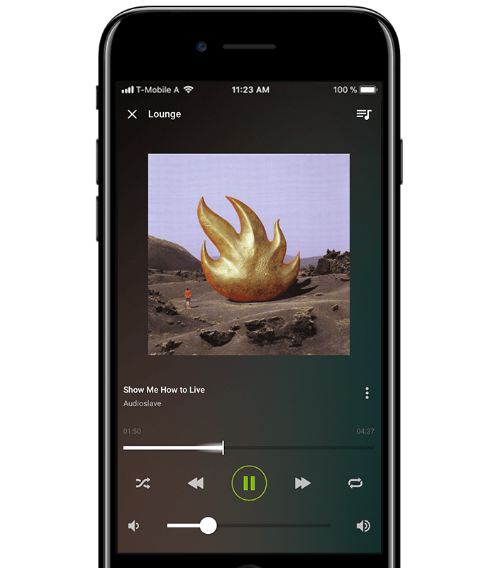 Přehrávání hudby na smartphone