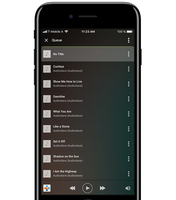 Hudební seznamy na smartphone