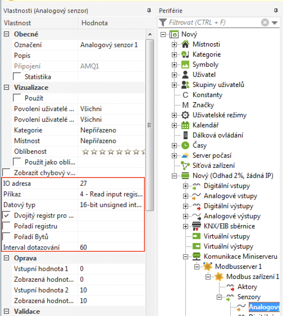 postup přidání senzorů