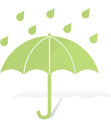 déšť a děštník