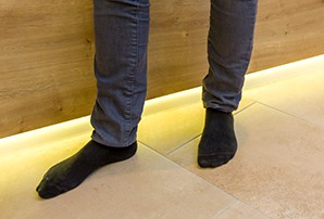 příjemný pocit z podlahového topení