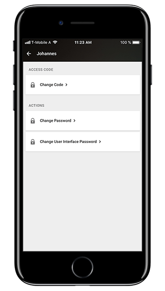 Každý má svůj přístupový kód, správa uživatelů