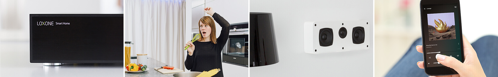 Koláž: hudba v chytré domácnosti