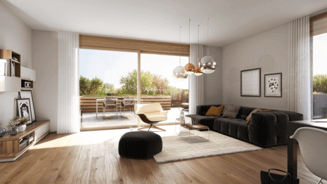 pohled do obývacího pokoje 