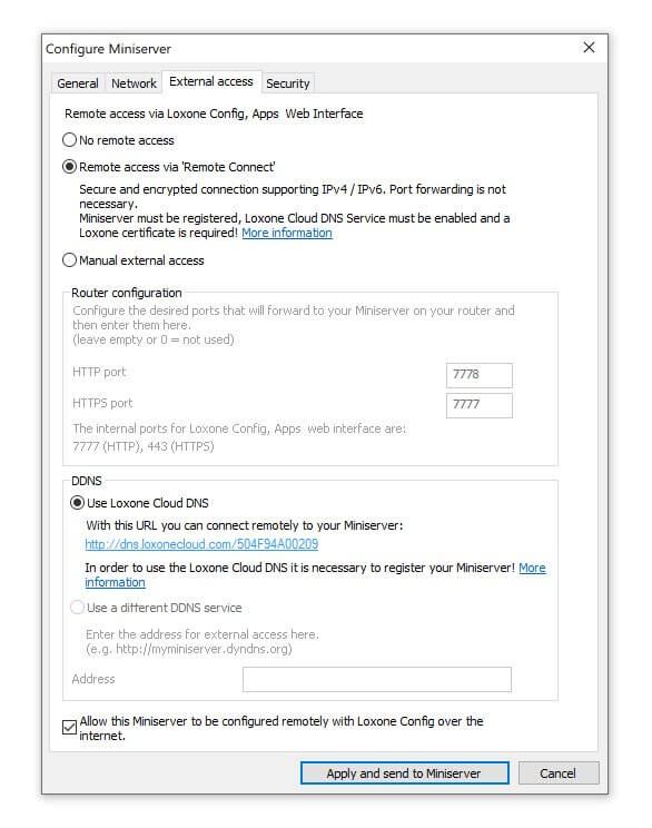 Konfigurace funkce Remote Connect