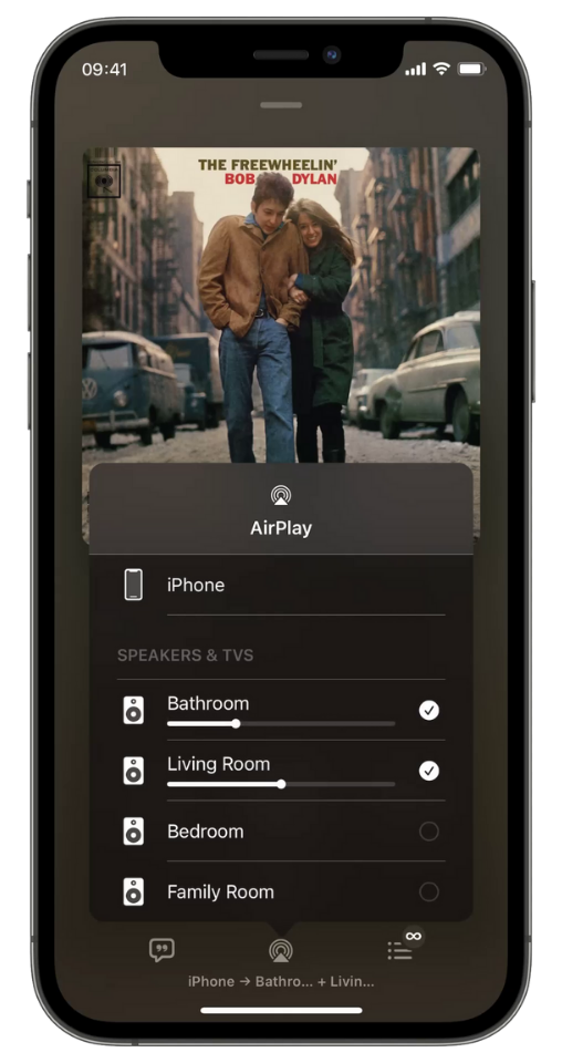 přehrávání ve více pokojích pomocí funkce airplay