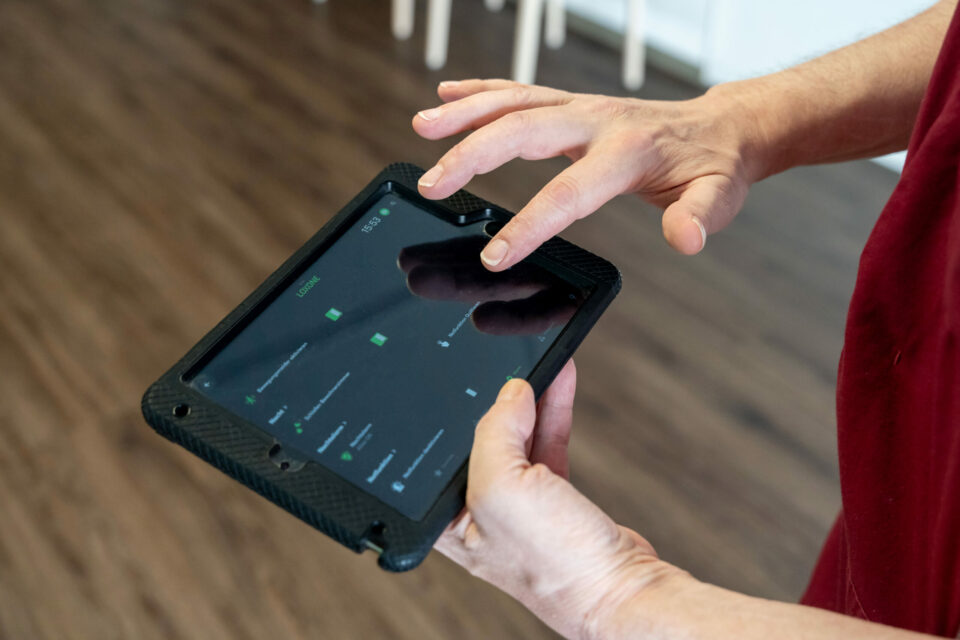 Ovládání na tabletu