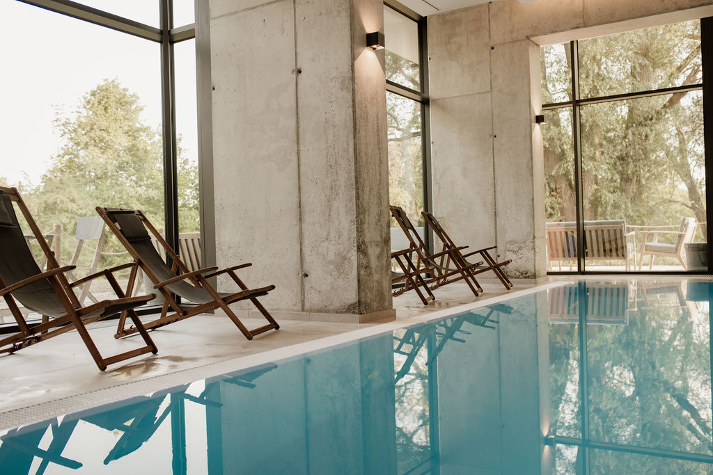 Bazénová část během dne.