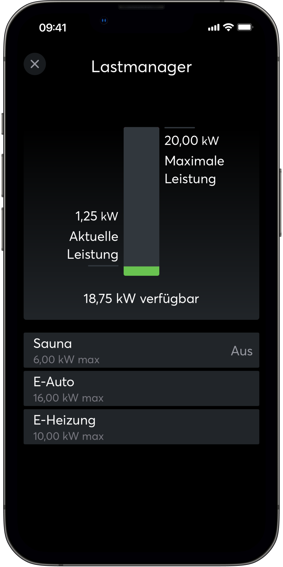Smart Home App Lastmanagement