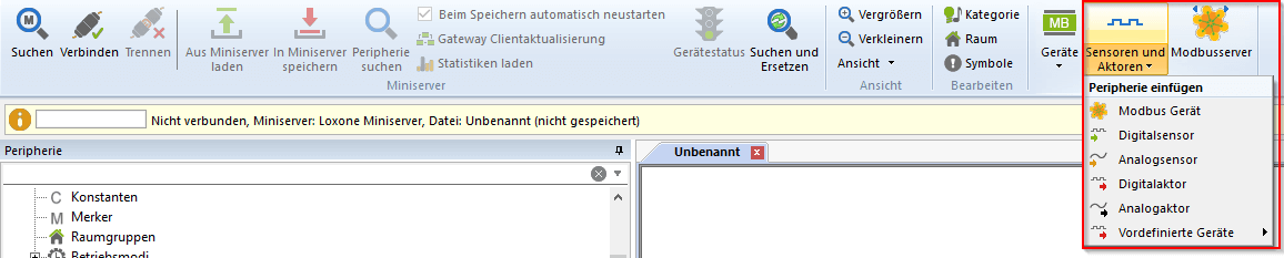 Loxone Config - Modbus Gerät erstellen