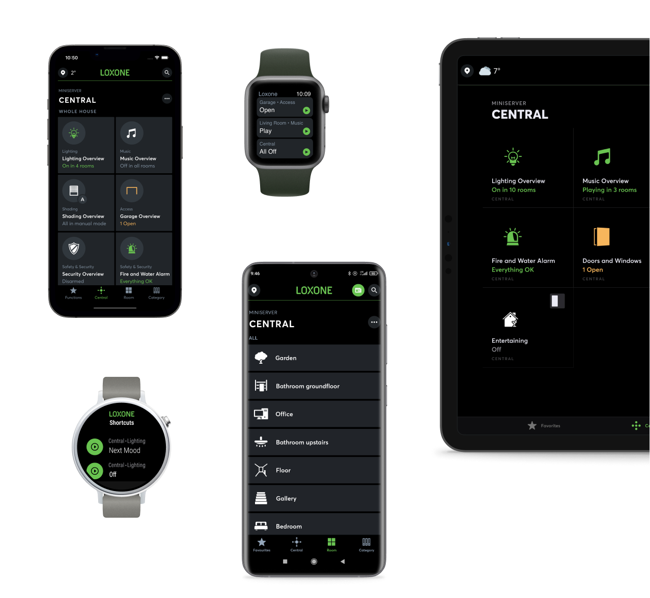 Bedienen Sie Ihr Smart Home mit der Loxone App auf allen ihren Geräten egal ob Apple oder Android