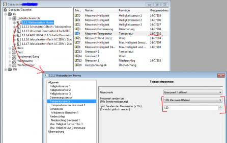 Example Screenshot Of Loxone Config Eib Function Blocks Sensor Parameters