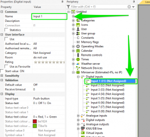 Naming Inputs in Loxone Config
