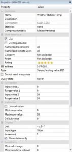 EIB KNX Sensor Properties Panel