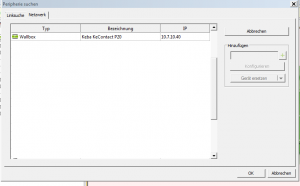 Keba Wallbox in Loxone Config Search