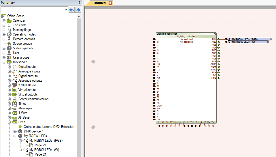 Loxone Config DMX Device Outputs