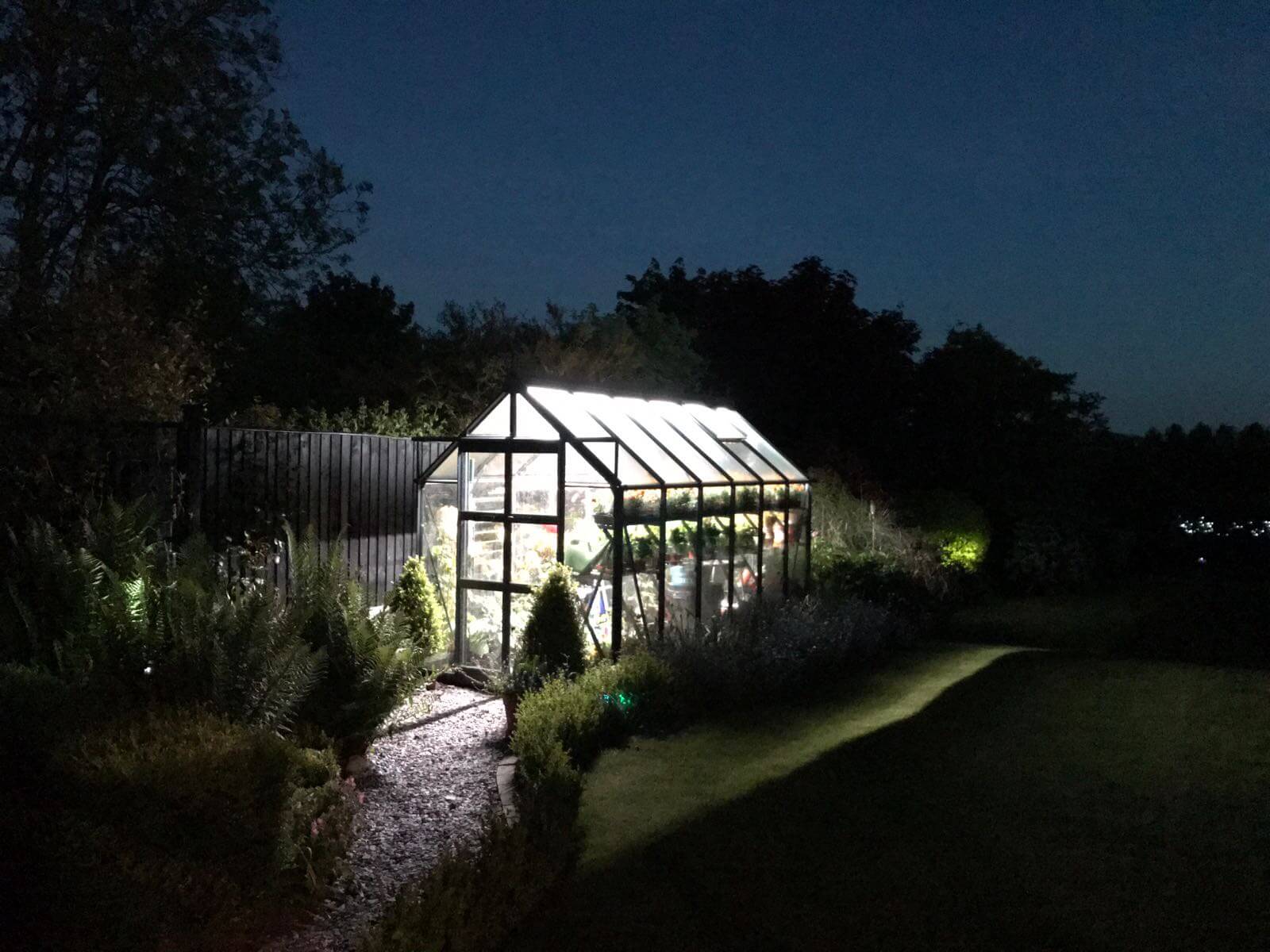 illuminated greenhouse