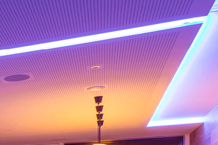 Ceiling with LED Strip lighting