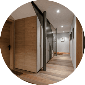 Hallway lit with LED Spots