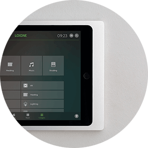 iPad Wallmount hanging on wall with no cords visible