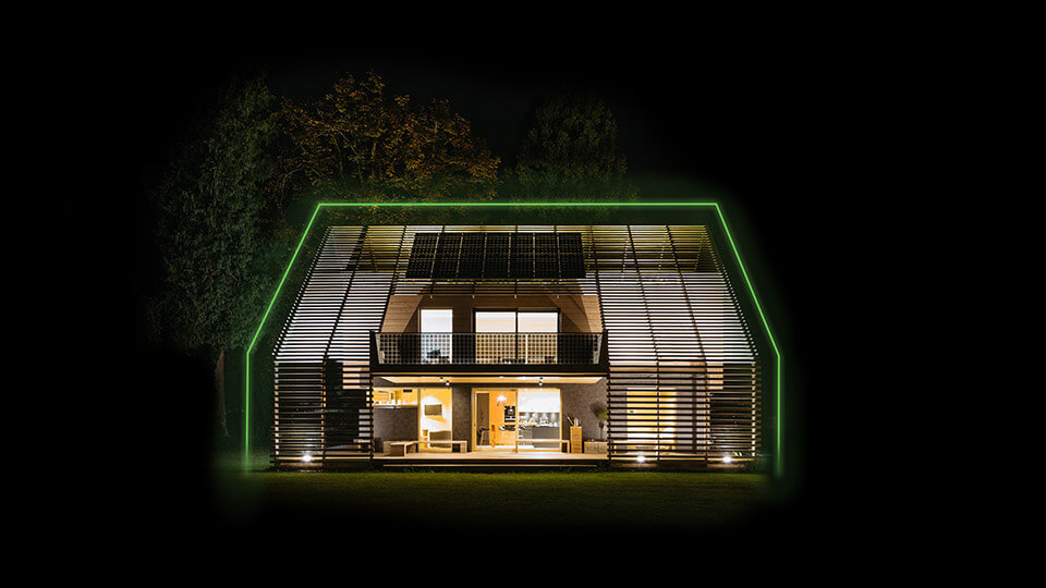 Ultra modern home with wooden slate exterior and