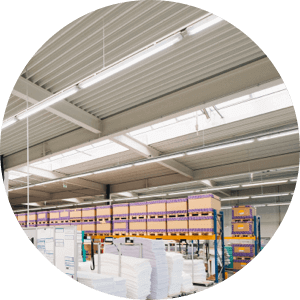 Bright warehouse lighting