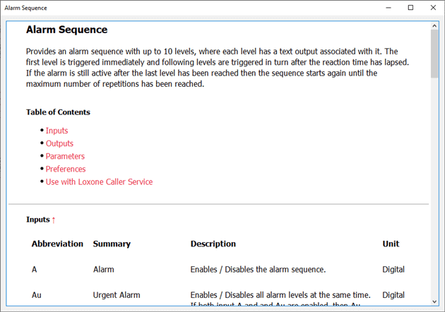 Screenshot of offline documentation