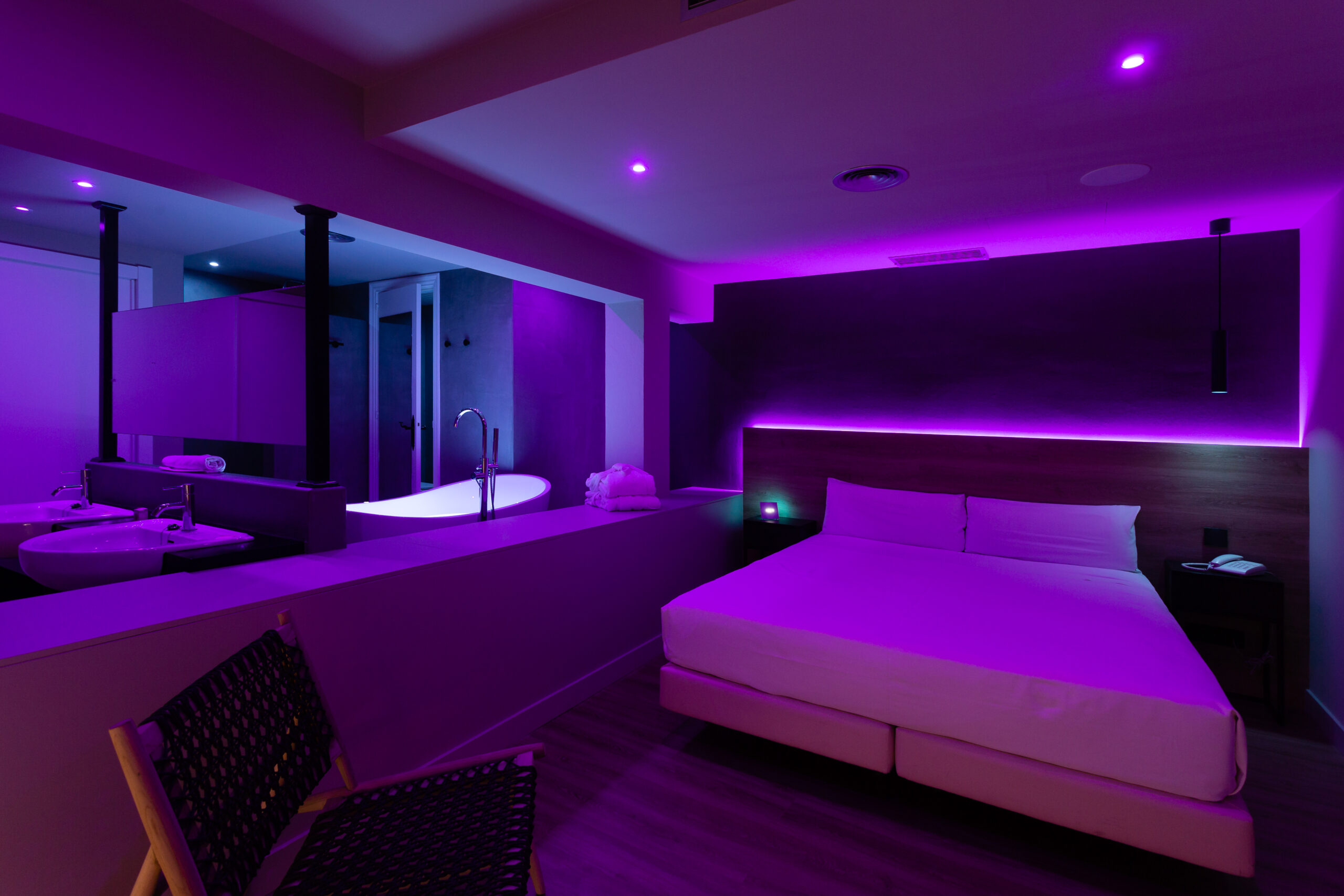 purple lighting scene