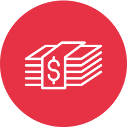 Icon stack of dollars