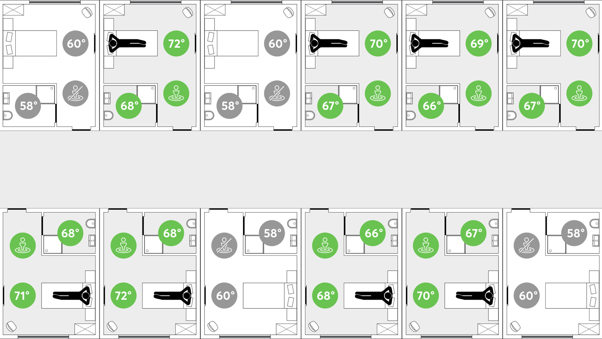 Smart Climate Control Hotel Floorplan