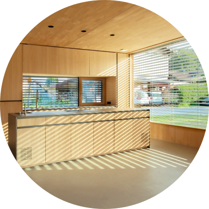 habitación con sombreado automático