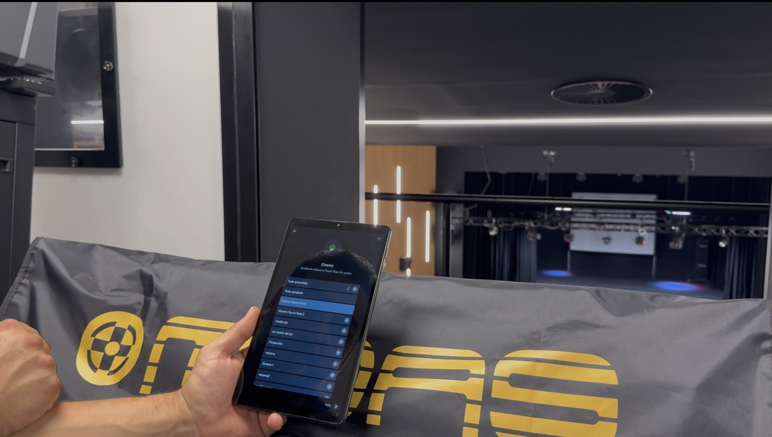 Frau bedient Touch Pure Flex Anthrazit