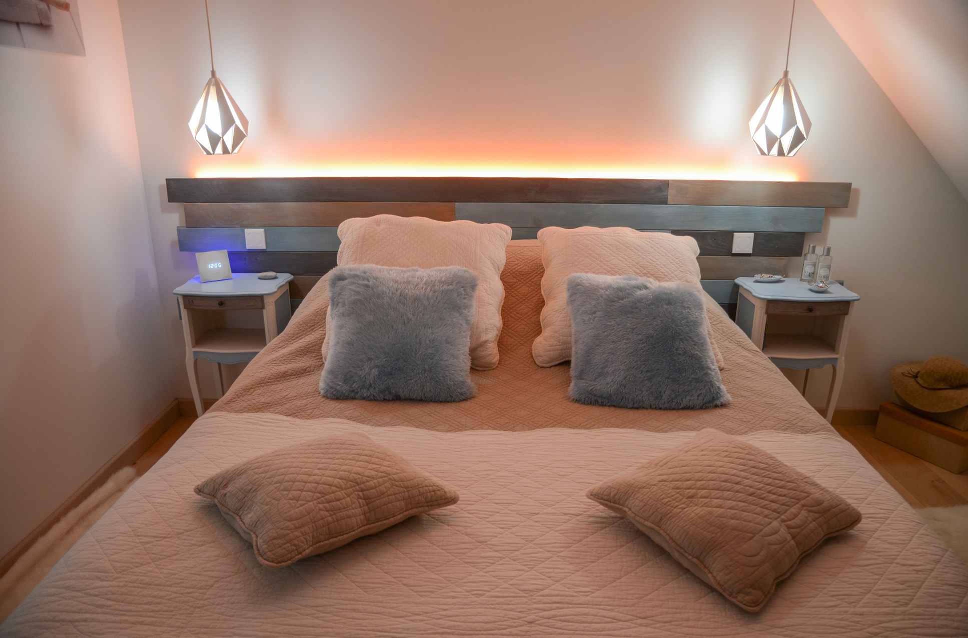 Chambre à coucher éclairage domotique
