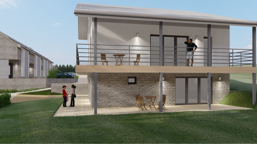 Jeden z objektů v areálu