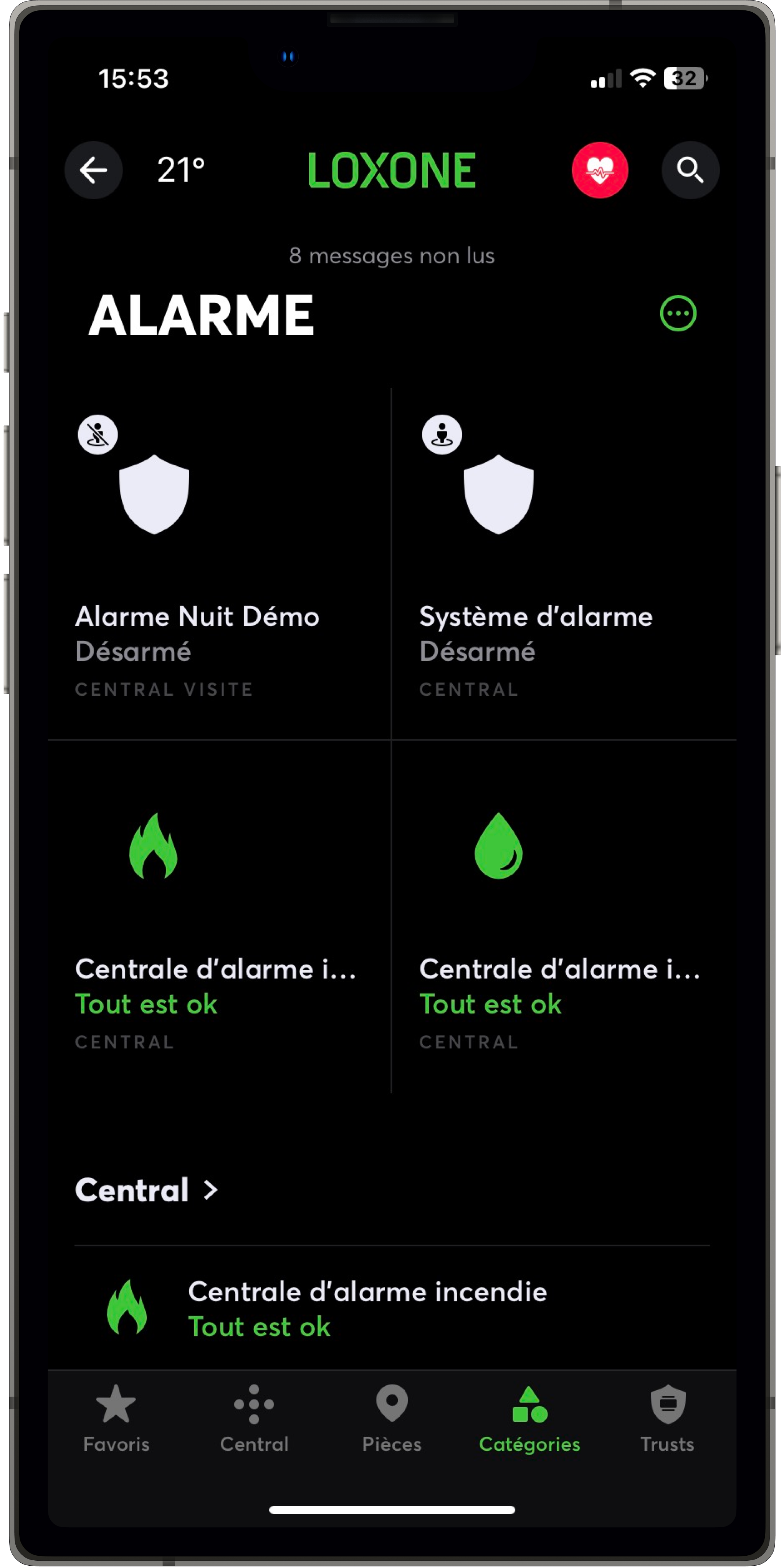 Thermostaat instellen via de Loxone App