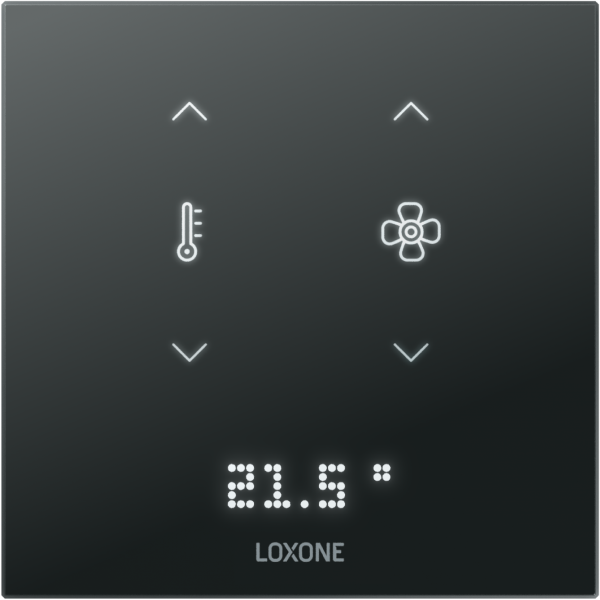 Configuration Touch Pure Flex anthracite avec possibilité de contrôler la température et la ventilation