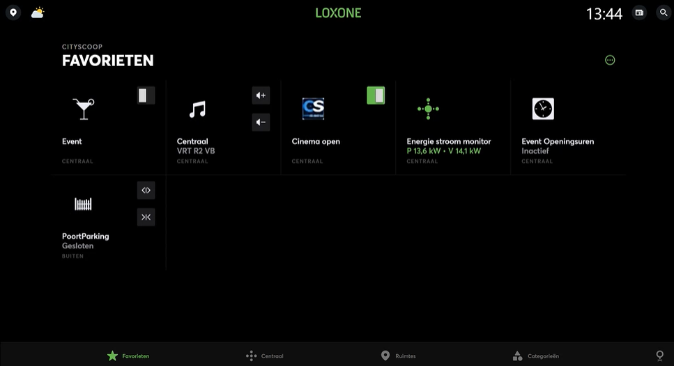 Loxone app bioscoop_overzicht Loxone app bioscoop_overzicht
