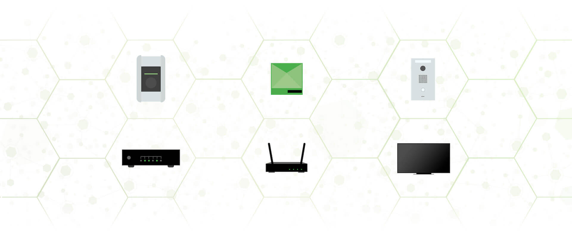 Graphic showing devices with network communication